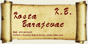 Kosta Barajevac vizit kartica